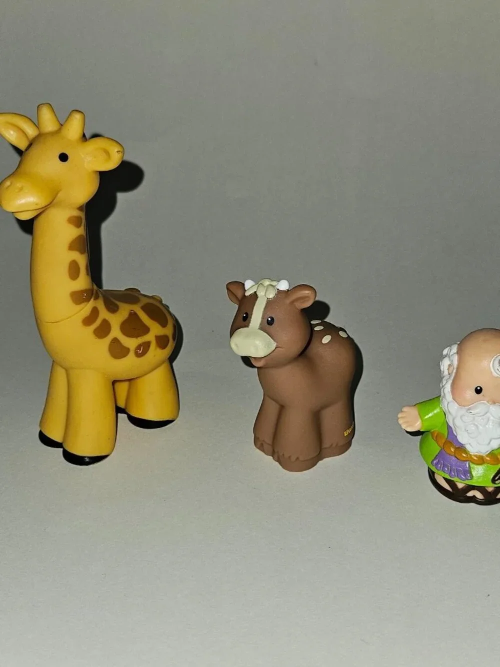 Fisher Price Little People Figure Lot Noah Animals Cow Giraffe READ Bible Zoo